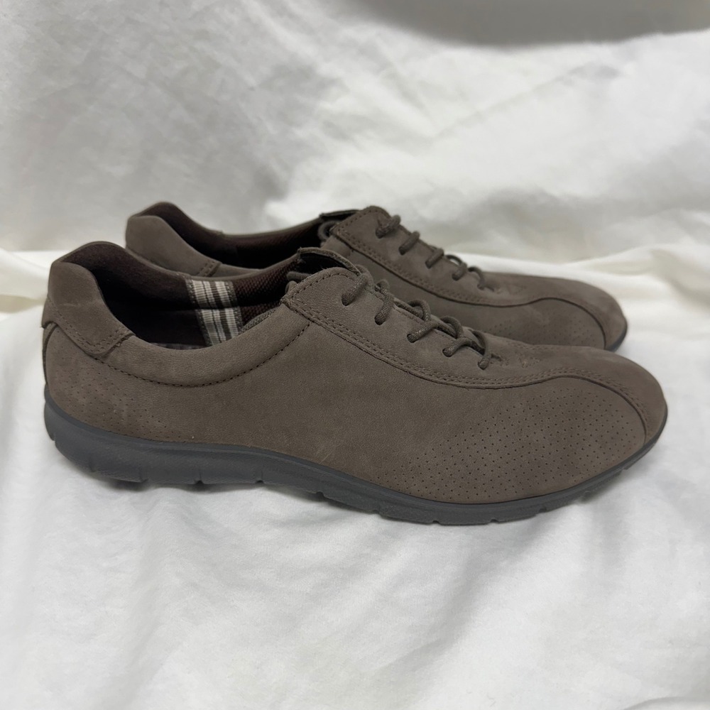 ECCO Womens Brown Nubuck Leather Lace Up Sneakers‎ Walking Shoes EU 38 210203
